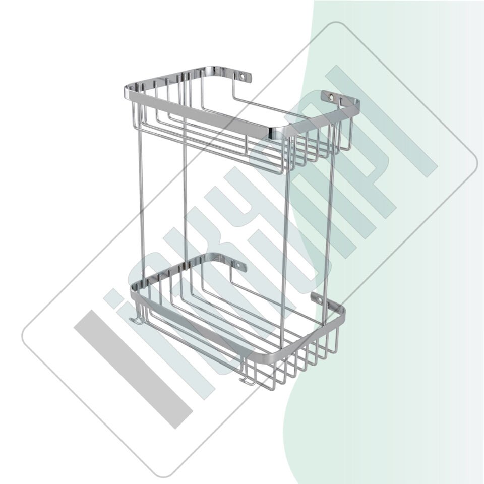 İGK YAPI - Çelik Banyo Taci İkili Şampuanlık 23x15cm 304 (P10-029)