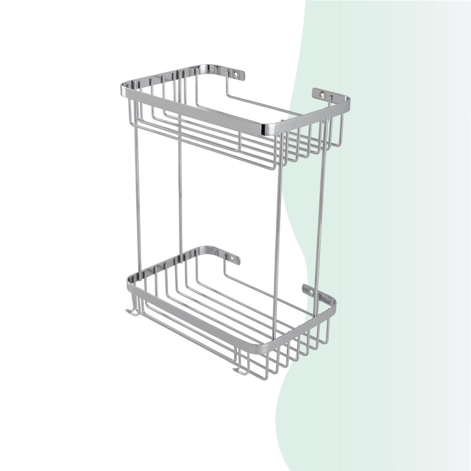 İGK YAPI - Çelik Banyo Taci İkili Şampuanlık 23x15cm 304 (P10-029)