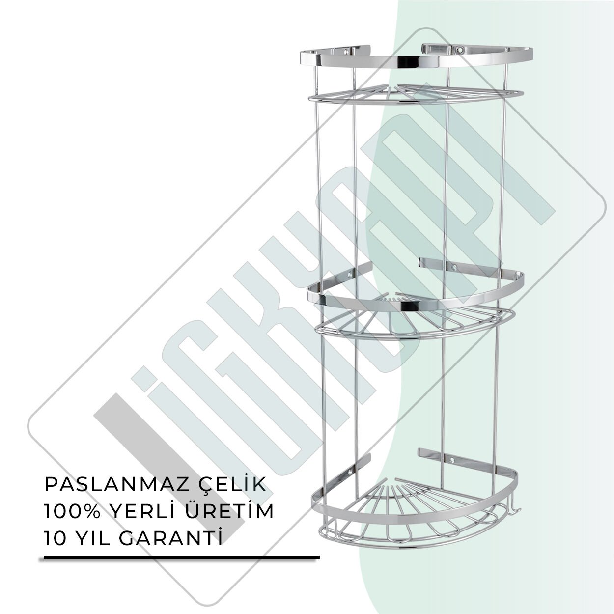İGK YAPI - Çelik Banyo Zirve Üçlü Süngerlik Paslanmaz 304 (P10-042)