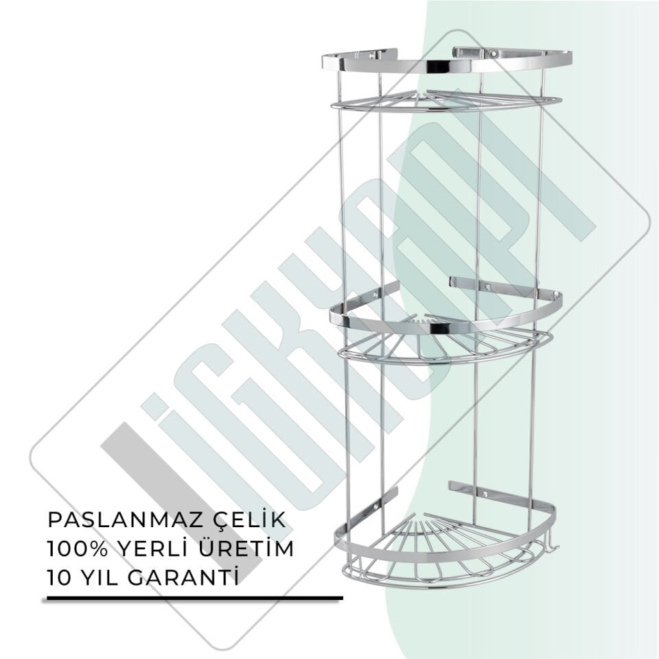 İGK YAPI - Çelik Banyo Zirve Üçlü Süngerlik Paslanmaz 304 (P10-042)