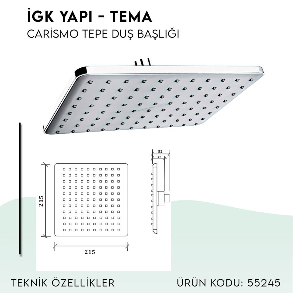 İGK YAPI - TEMA Carismo Tepe Duş Başlığı (55245)