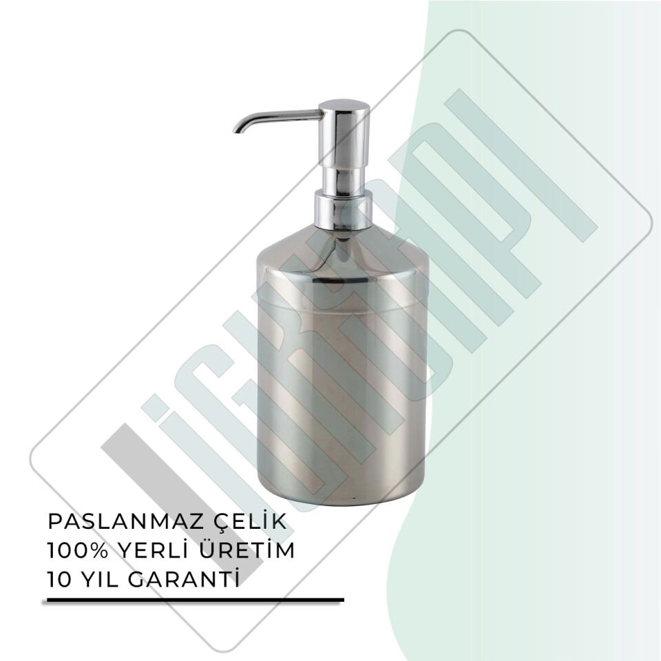 İGK YAPI - Çelik Banyo Esmer Krom Set Üstü Sıvı Sabunluk (50-028)