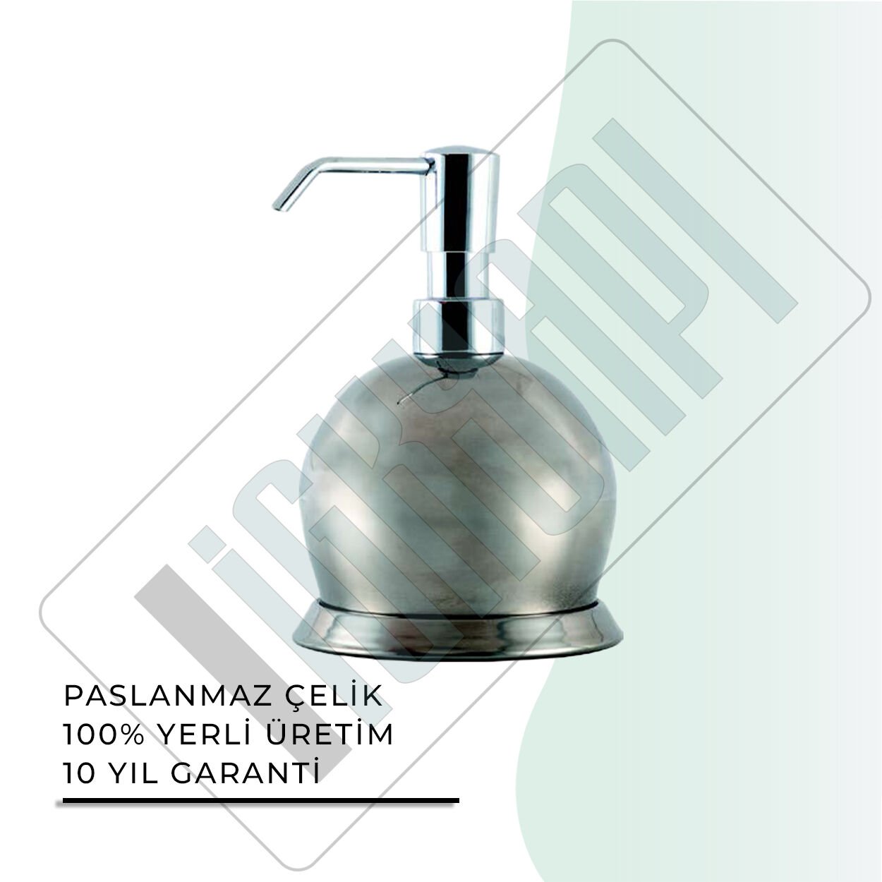 İGK YAPI - Çelik Banyo Krom Küre Set Üstü Sıvı Sabunluk (50-037)