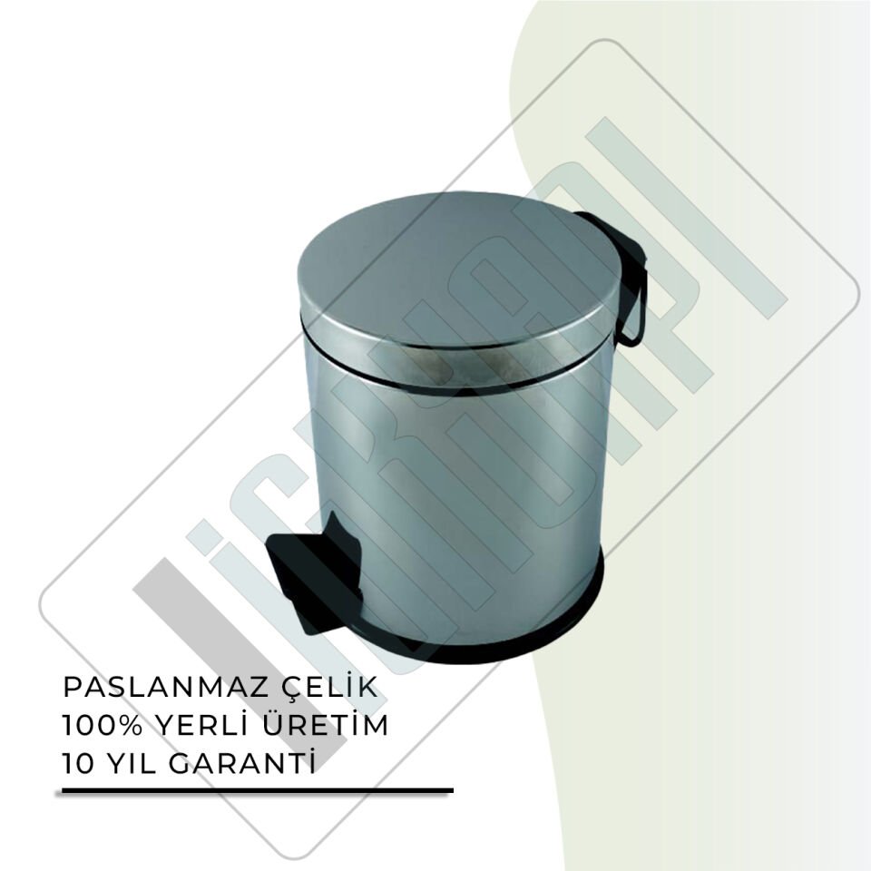 İGK YAPI - Çelik Banyo Pedallı Çöp Kovası 3lt 430 (70-012)
