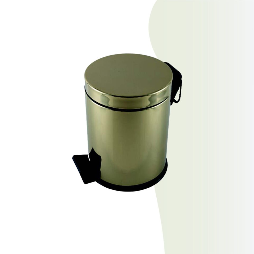 İGK YAPI - Çelik Banyo Pedallı Çöp Kovası 5lt Gold 430 (70-013.1)