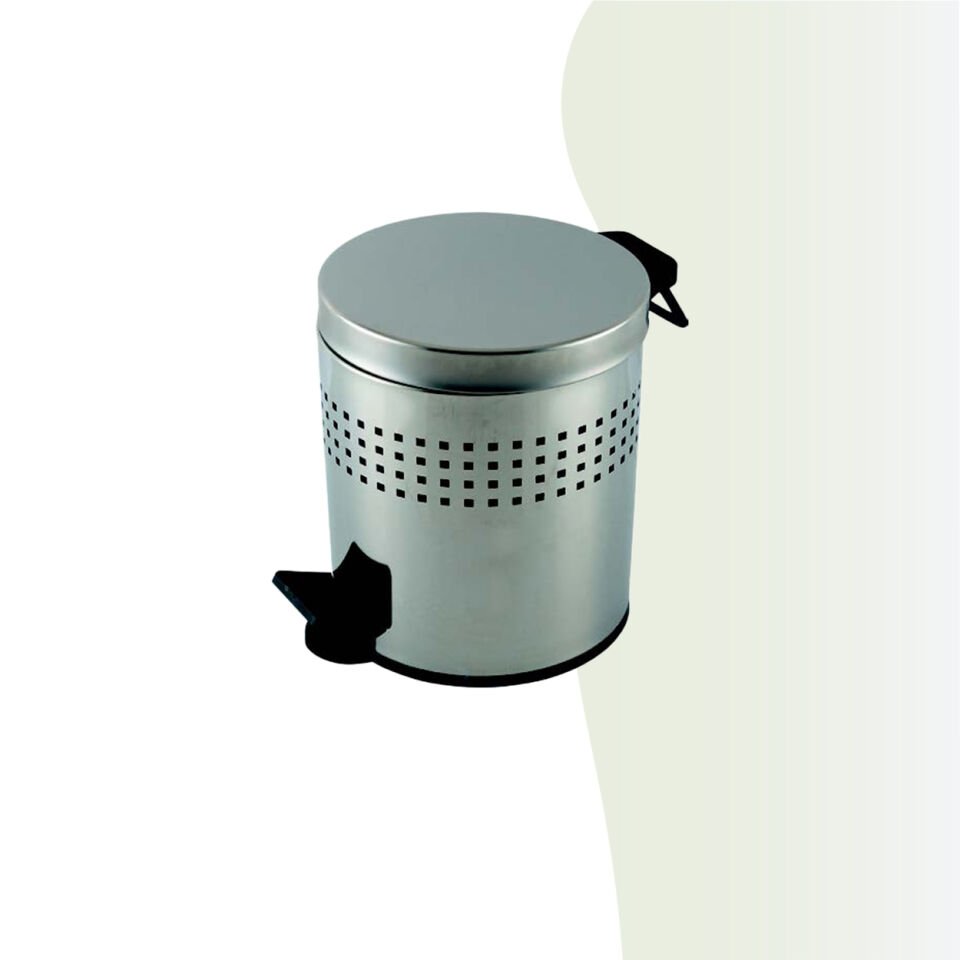 İGK YAPI - Çelik Banyo Pedallı Delikli Çöp Kovası 5lt 430 (70-076)