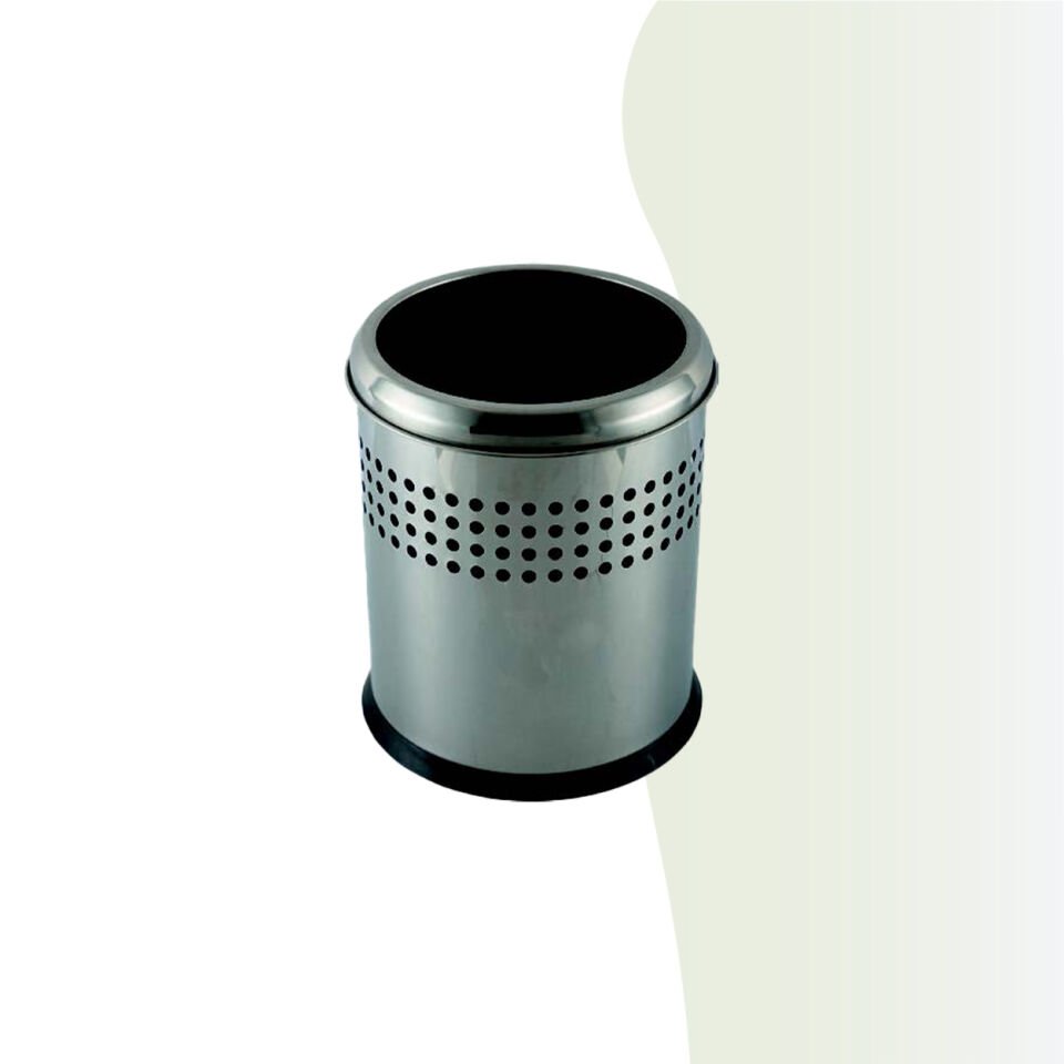 İGK YAPI - Çelik Banyo Açık Delikli Çöp Kovası 3lt Gri (70-109)