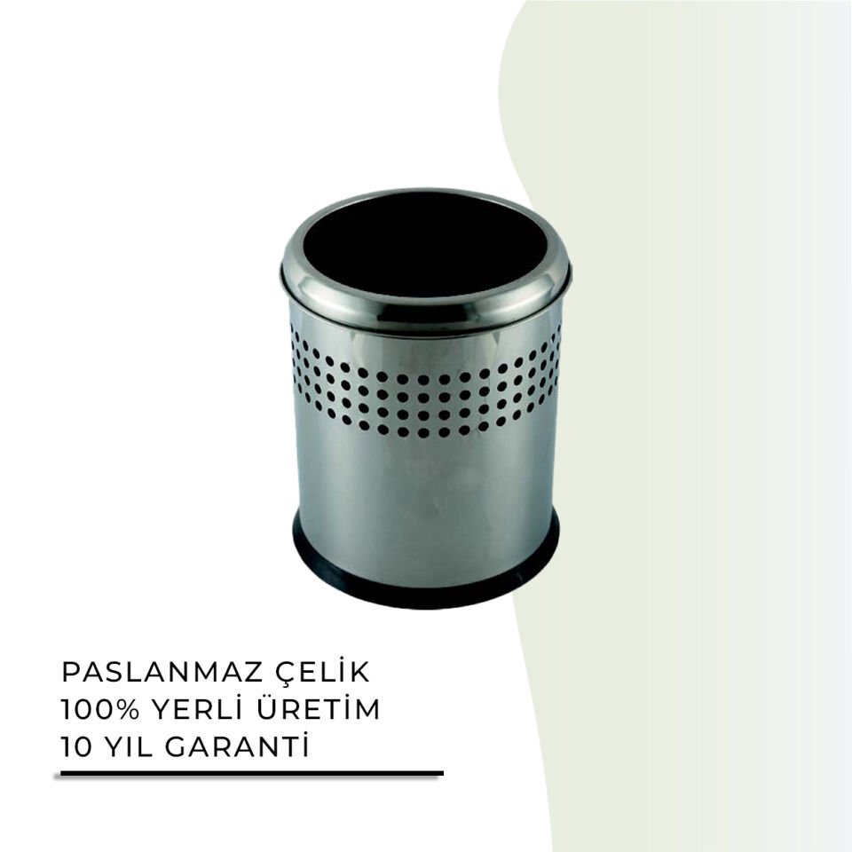 İGK YAPI - Çelik Banyo Açık Delikli Çöp Kovası 3lt Gri (70-109)