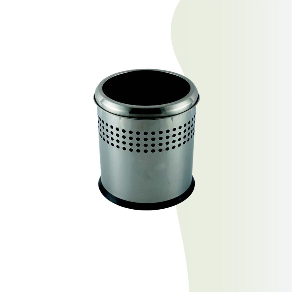 İGK YAPI - Çelik Banyo Açık Delikli Çöp Kovası 5lt Gri (70-110)
