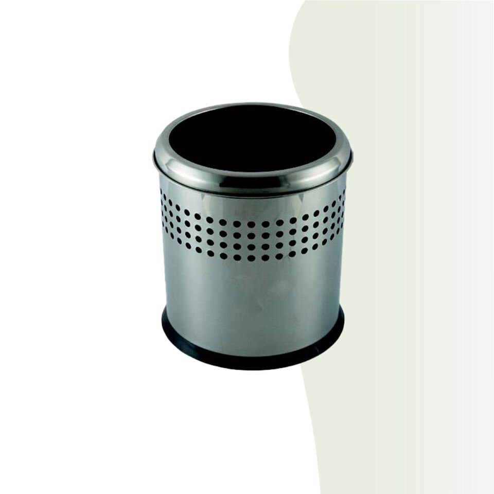 İGK YAPI - Çelik Banyo Açık Delikli Çöp Kovası 5lt Gri (70-113)