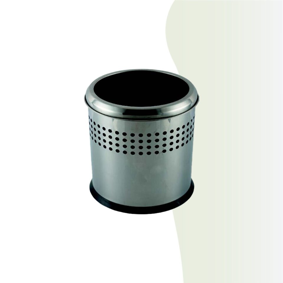 İGK YAPI - Çelik Banyo Açık Delikli Çöp Kovası 12lt Gri (70-114)