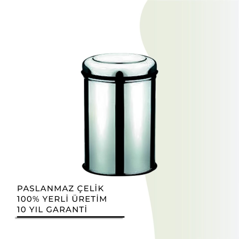 İGK YAPI - Çelik Banyo Pratik Paslanmaz Çöp Kovası 8lt 430 (70-180)
