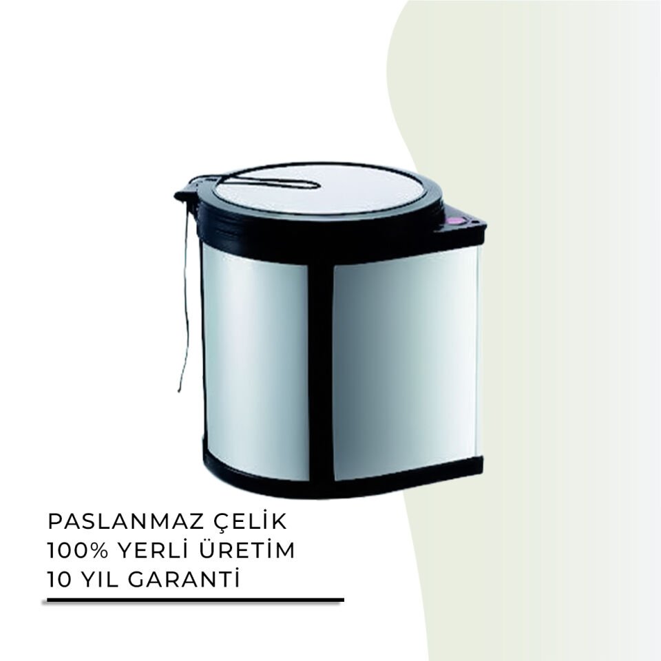 İGK YAPI - Çelik Banyo Dolap İçi Çöp Kovası İpli 16x27cm 430 (70-159)