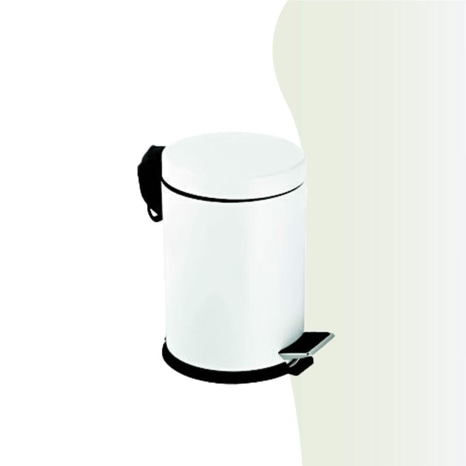 İGK YAPI - Çelik Banyo Pedallı Çöp Kovası 3lt Beyaz (70-213)