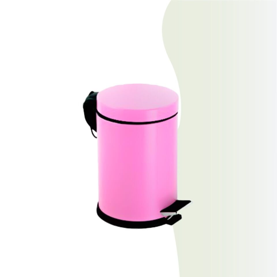 İGK YAPI - Çelik Banyo Pedallı Çöp Kovası 3lt Pembe (70-215)