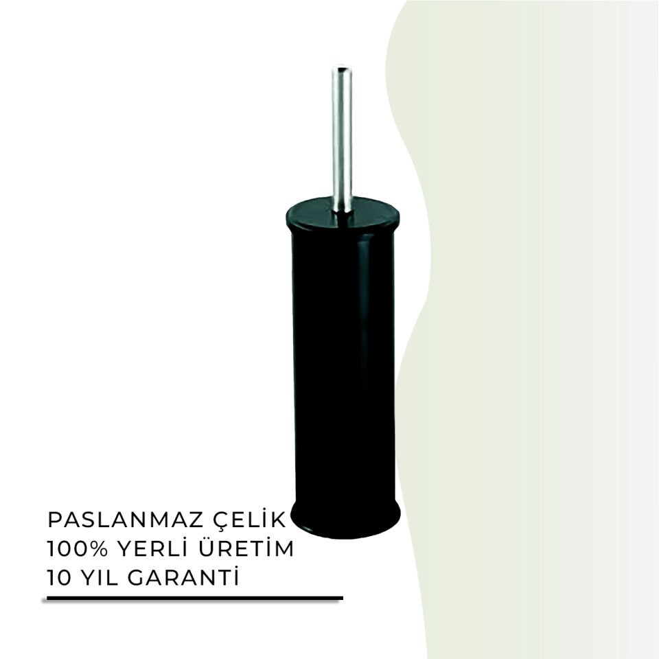 İGK YAPI - Çelik Banyo Klozet Fırçası Siyah (70-130)