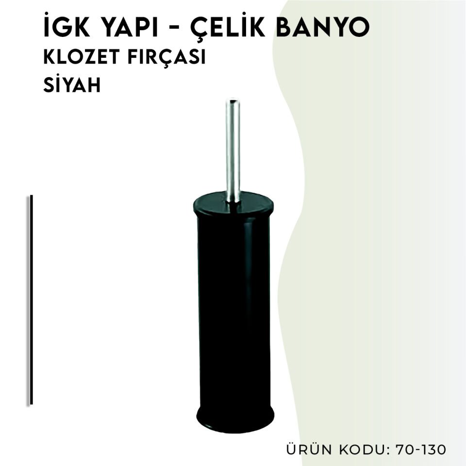 İGK YAPI - Çelik Banyo Klozet Fırçası Siyah (70-130)