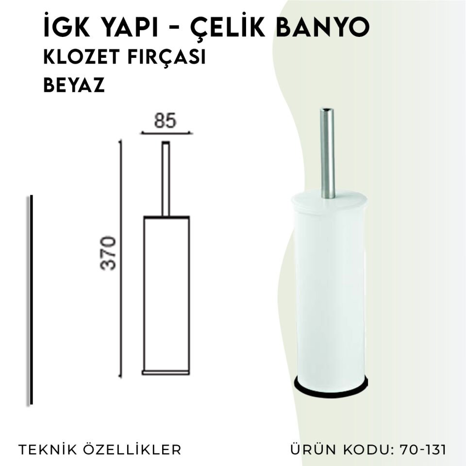 İGK YAPI - Çelik Banyo Klozet Fırçası Beyaz (70-131)