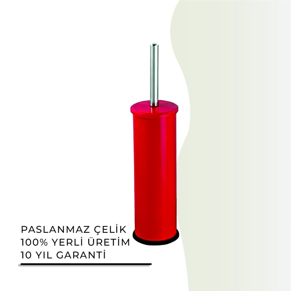 İGK YAPI - Çelik Banyo Klozet Fırçası Kırmızı (70-132)