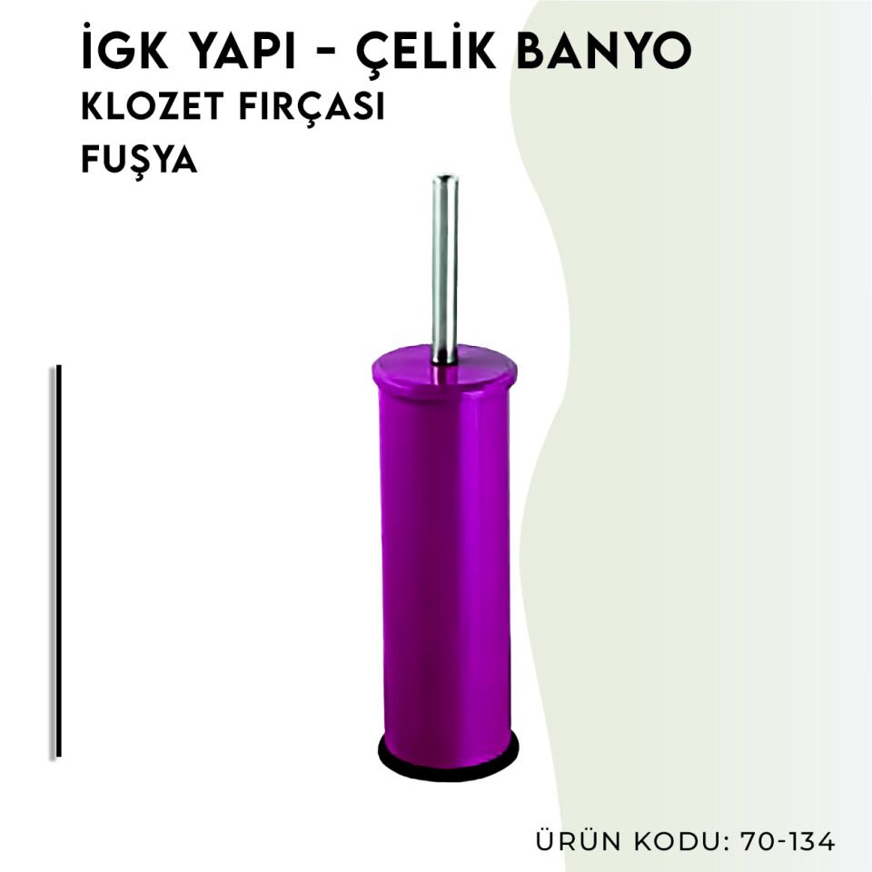 İGK YAPI - Çelik Banyo Klozet Fırçası Fuşya (70-134)