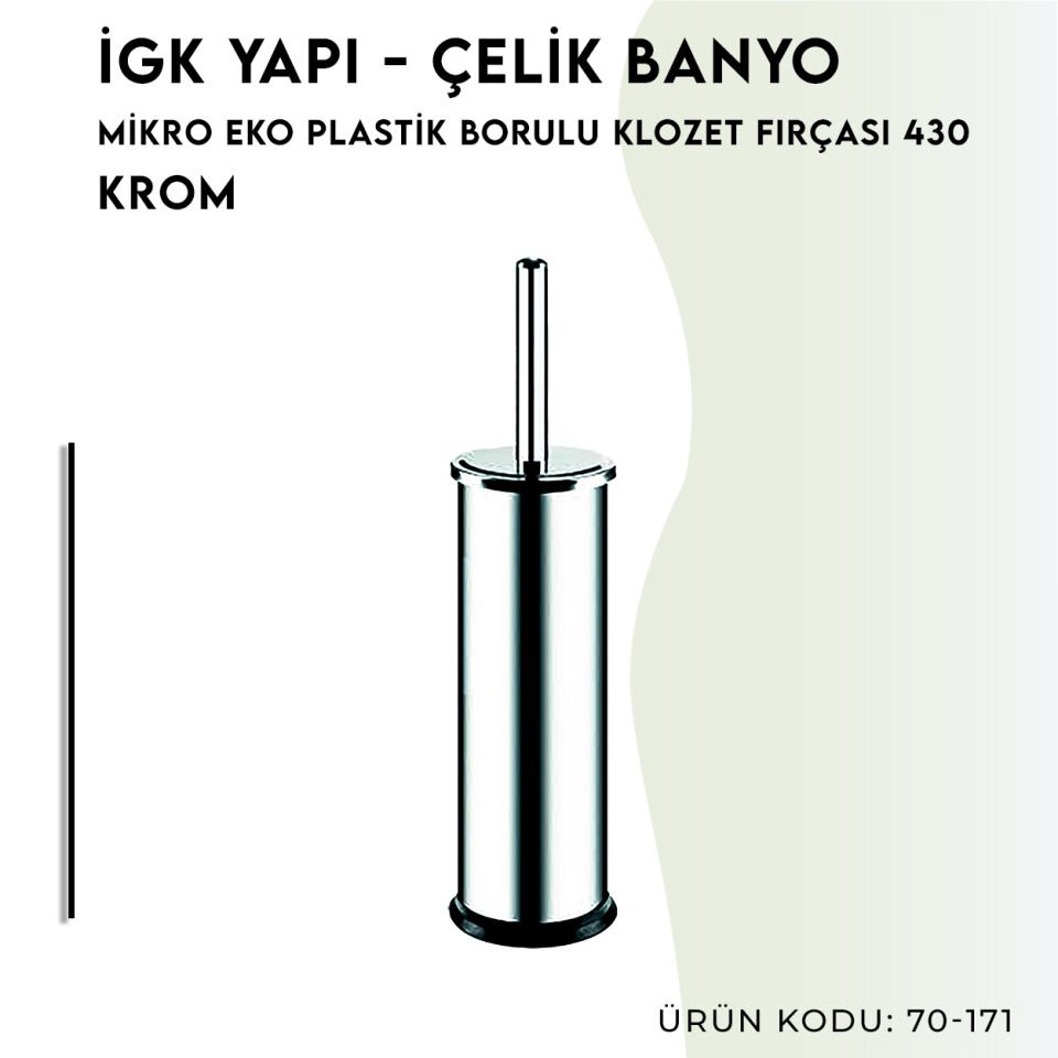 İGK YAPI - Çelik Banyo Mikro Eko Plastik Borulu Klozet Fırçası 430 (70-171)