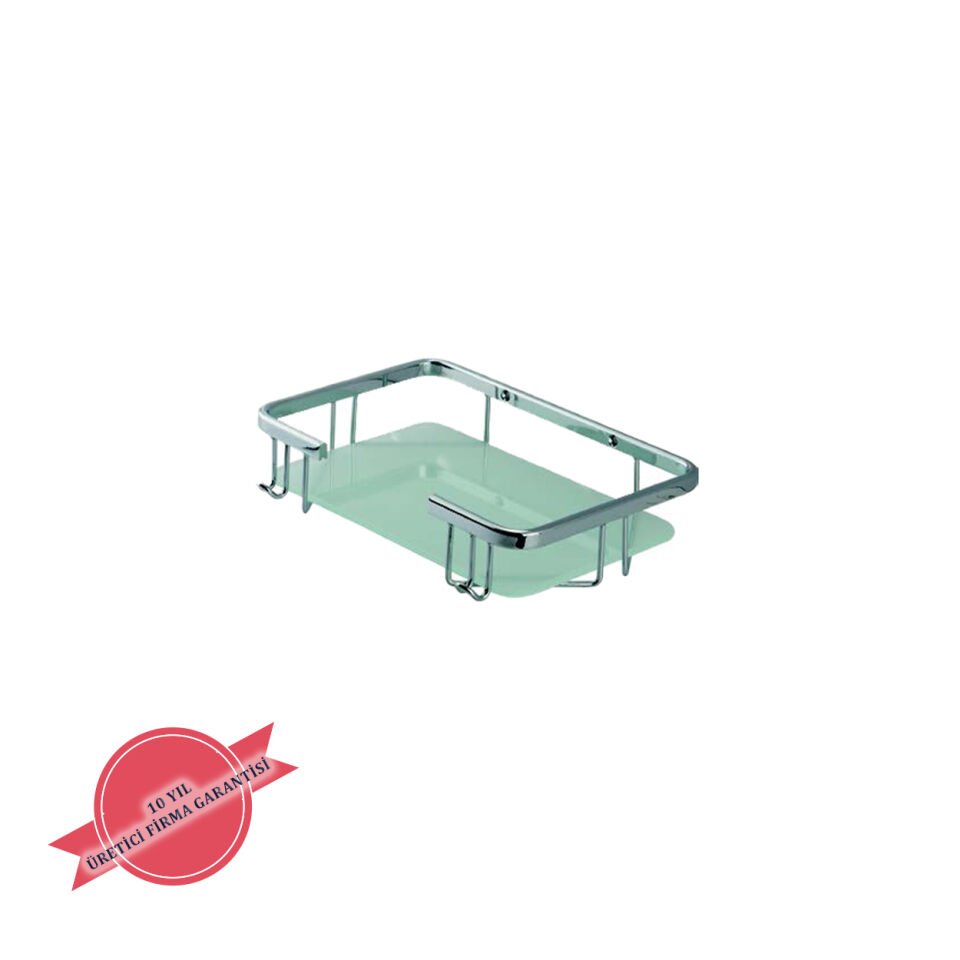 İGK YAPI - Çelik Banyo Taci Camlı Tekli Süngerlik 22x15cm (25-135)