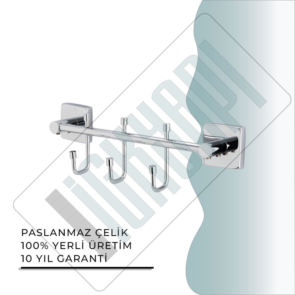 İGK YAPI - Çelik Banyo Vizyon Üçlü Askılık (VZ10-009)