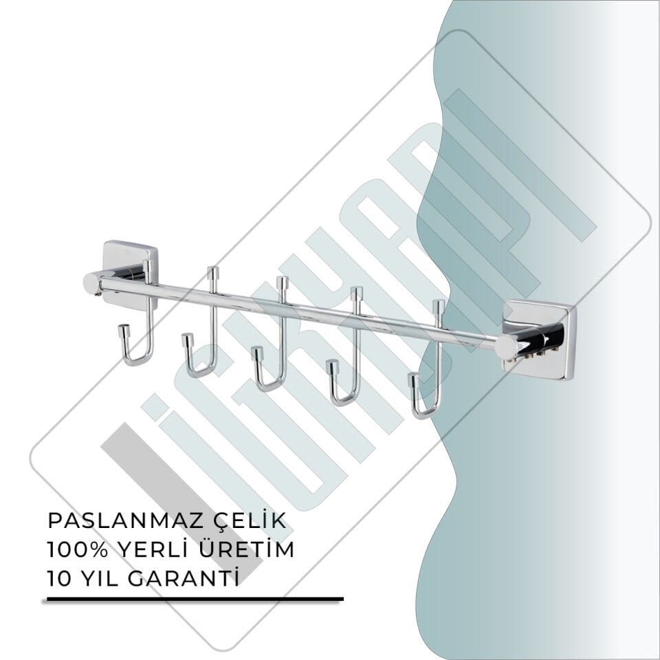 İGK YAPI - Çelik Banyo Vizyon Beşli Askılık (VZ10-011)