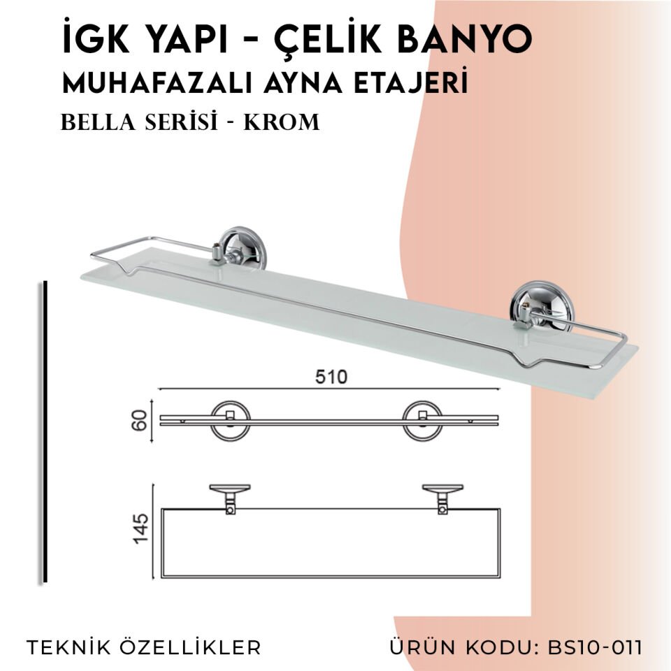 İGK YAPI - Çelik Banyo Bella Etajer Muhafazalı (BS10-011)