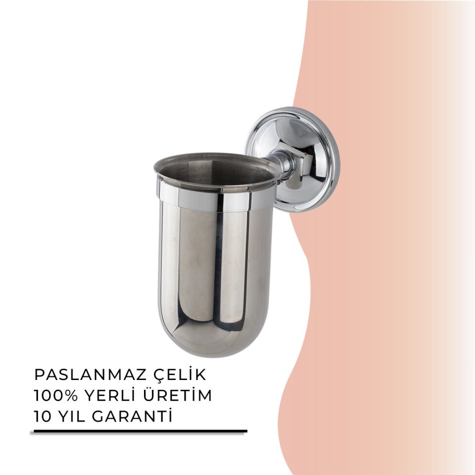 İGK YAPI - Çelik Banyo Bella Montajlı Diş Fırçalık Krom (BS10-012)