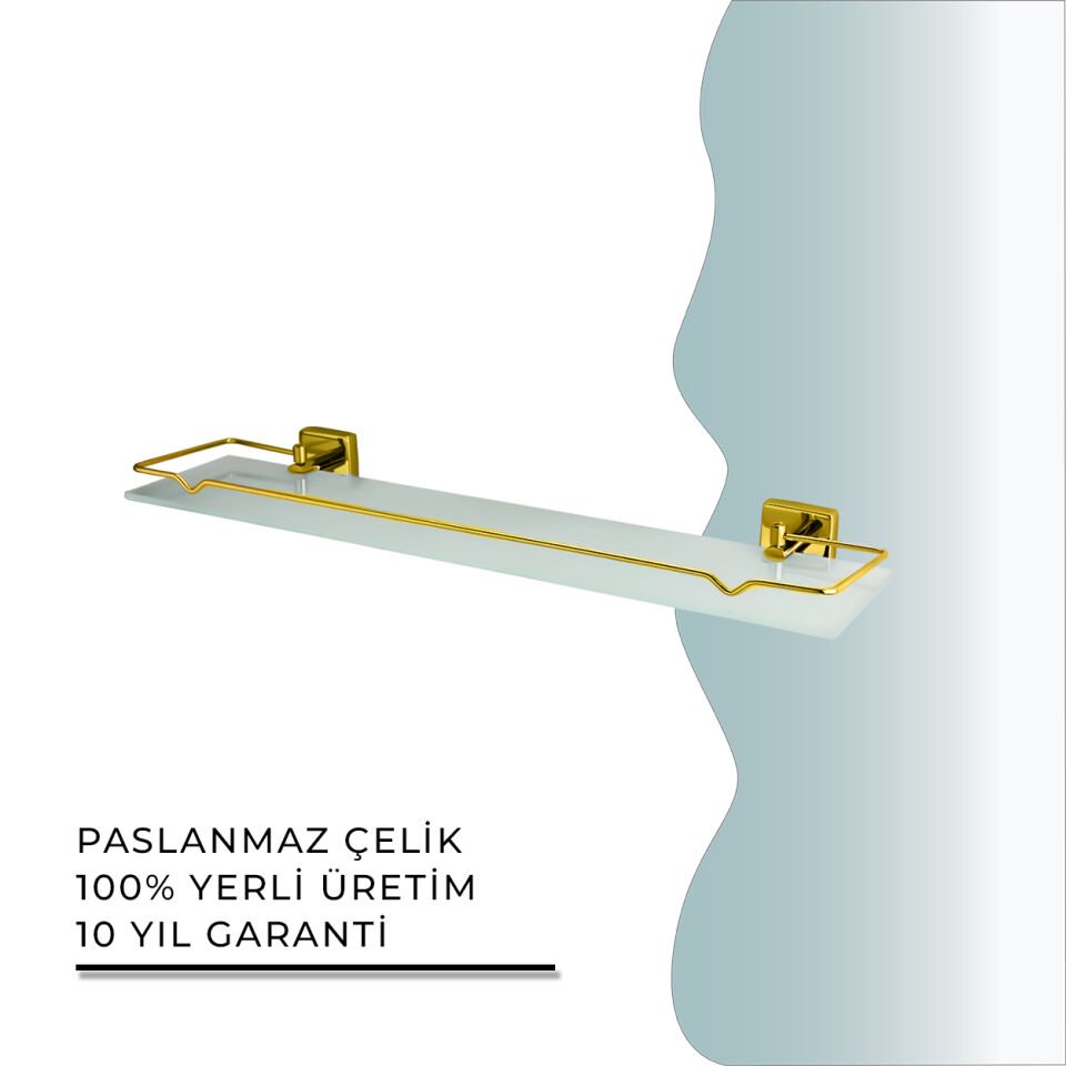 İGK YAPI - Çelik Banyo Vizyon Gold Ayna Etajeri (VZ10-005.1)