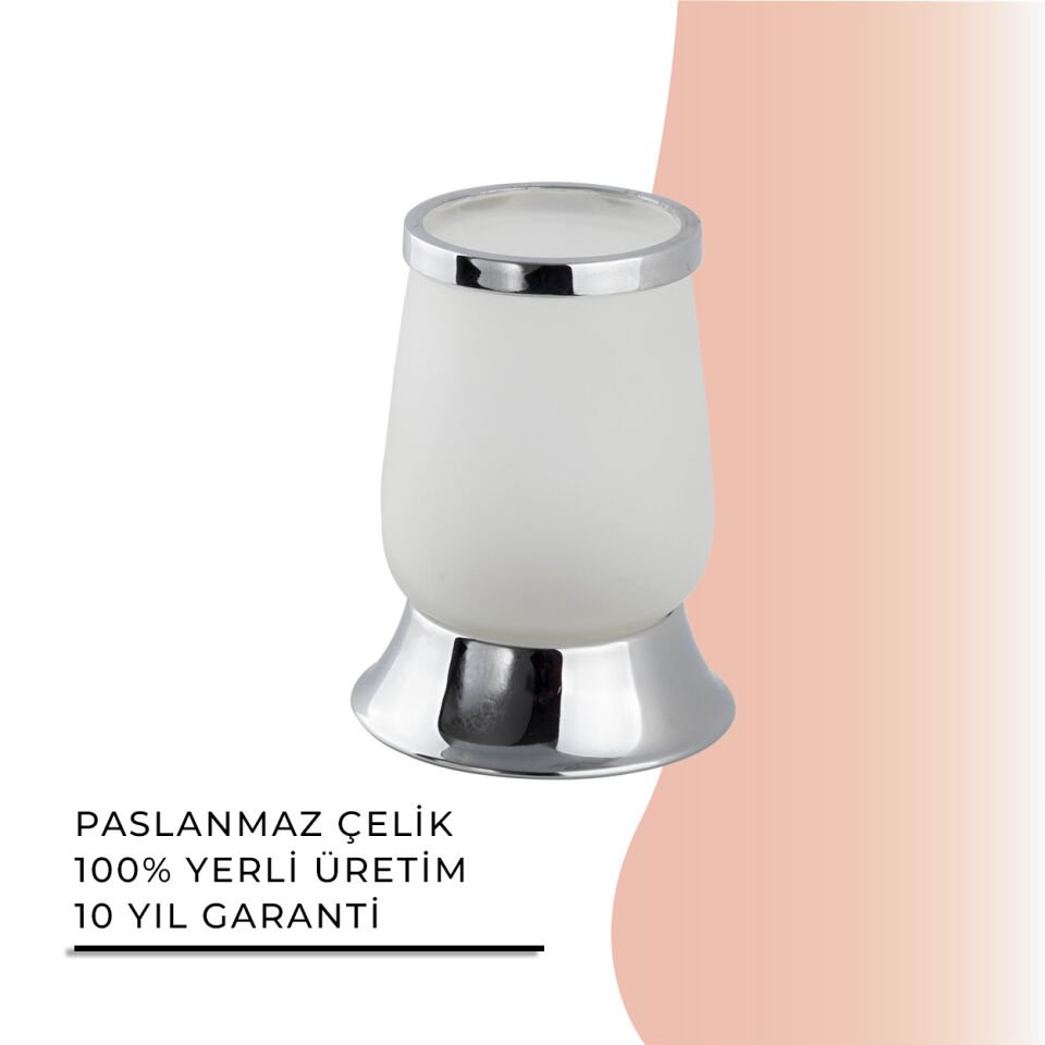 İGK YAPI - Çelik Banyo Bella Set Üstü Diş Fırçalık (BS10-017)