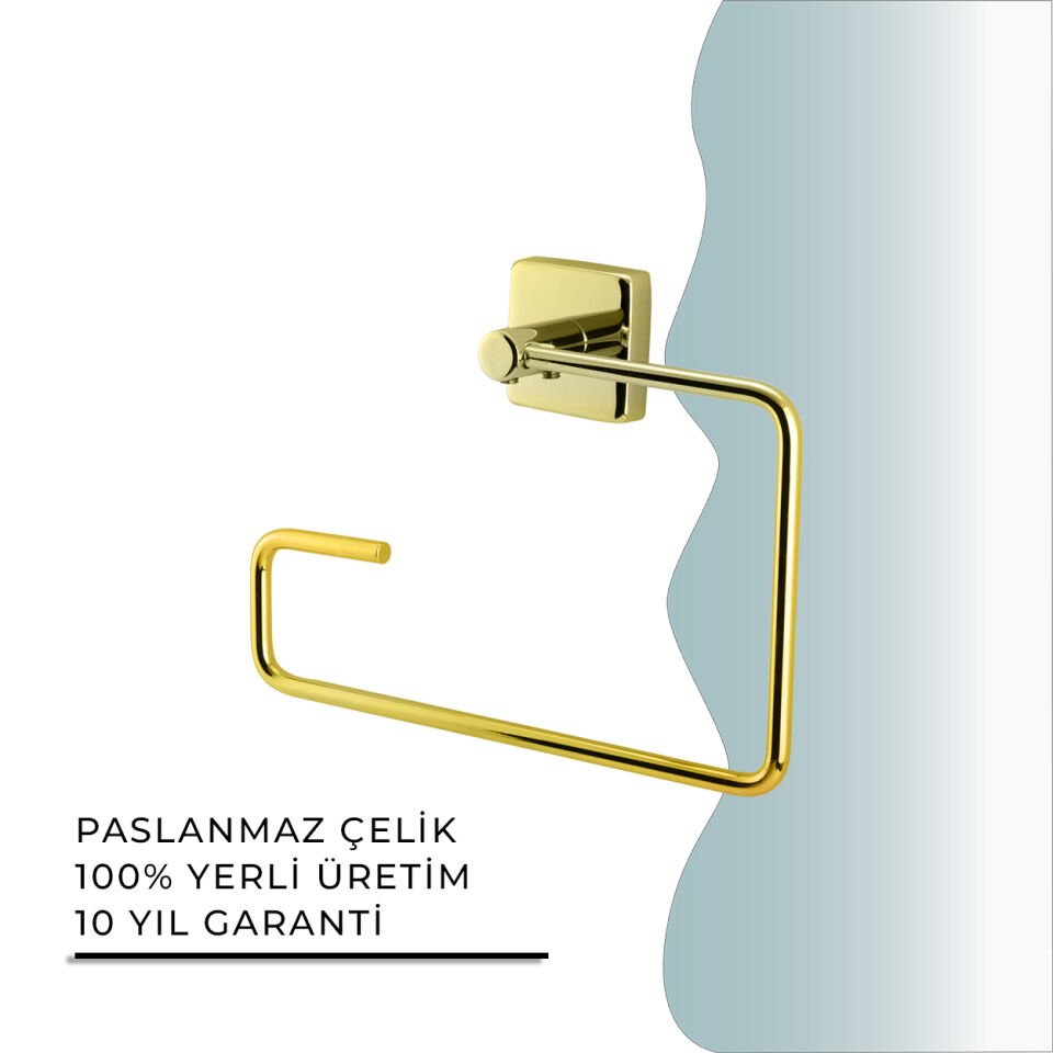 İGK YAPI - Çelik Banyo Vizyon Gold Kare Havluluk (VZ10-008.1)
