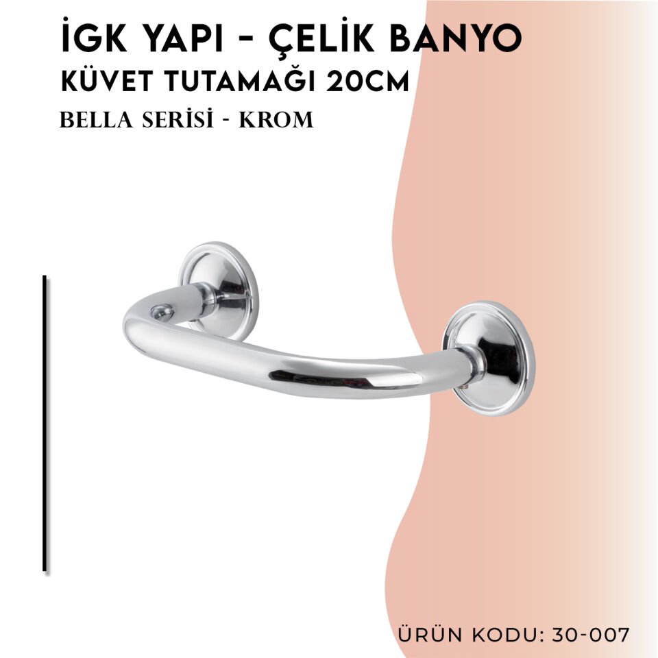 İGK YAPI - Çelik Banyo Bella Küvet Tutamağı 20cm (30-007)