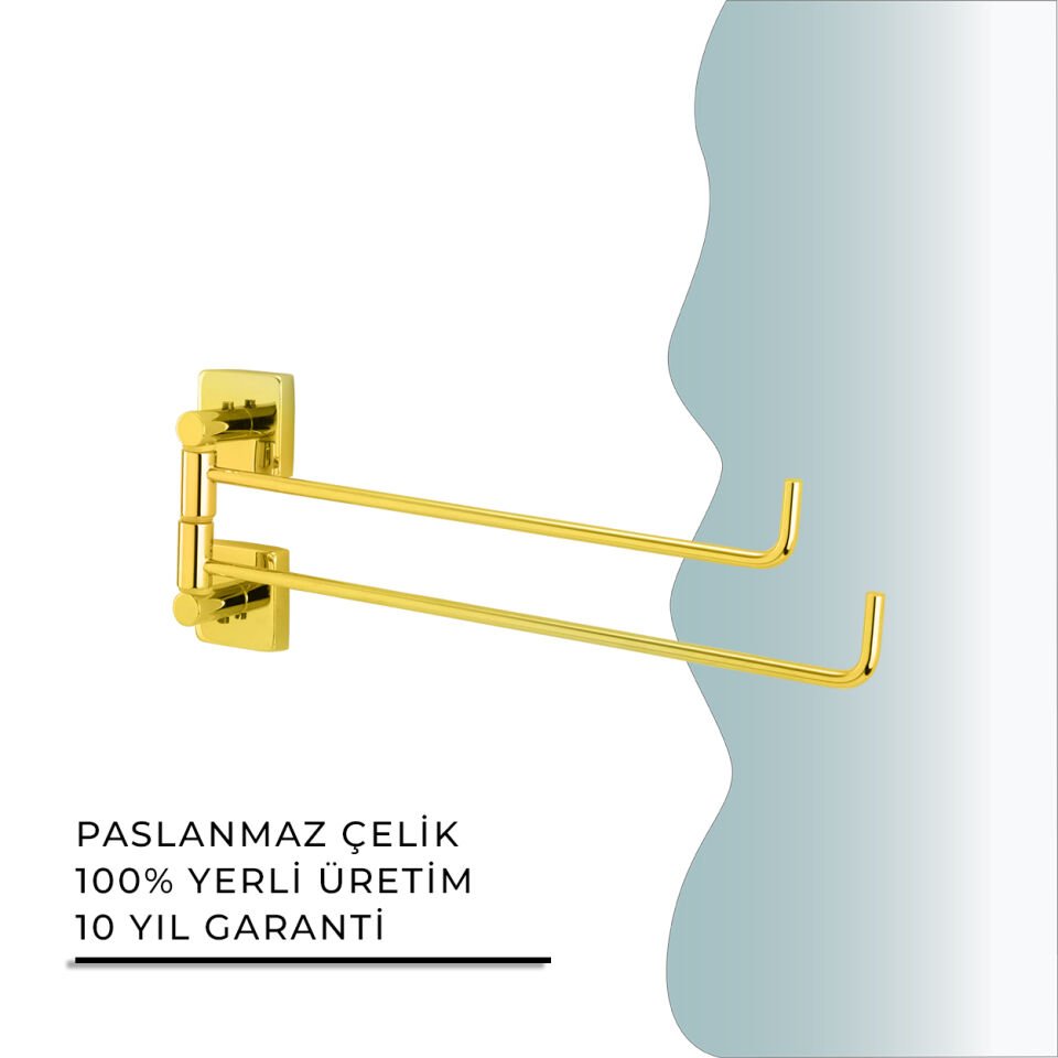 İGK YAPI - Çelik Banyo Vizyon Gold İkili Döner Havluluk (VZ10-016.1)