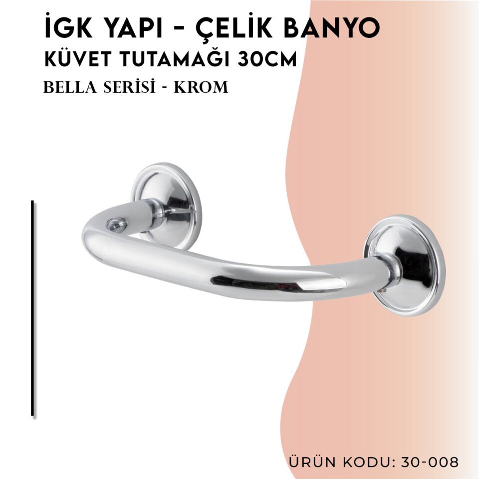 İGK YAPI - Çelik Banyo Bella Küvet Tutamağı 30cm (30-008)