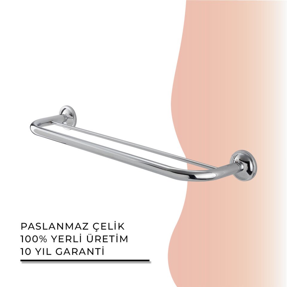 İGK YAPI - Çelik Banyo Bella İkili Uzun Havluluk 50cm (30-012)