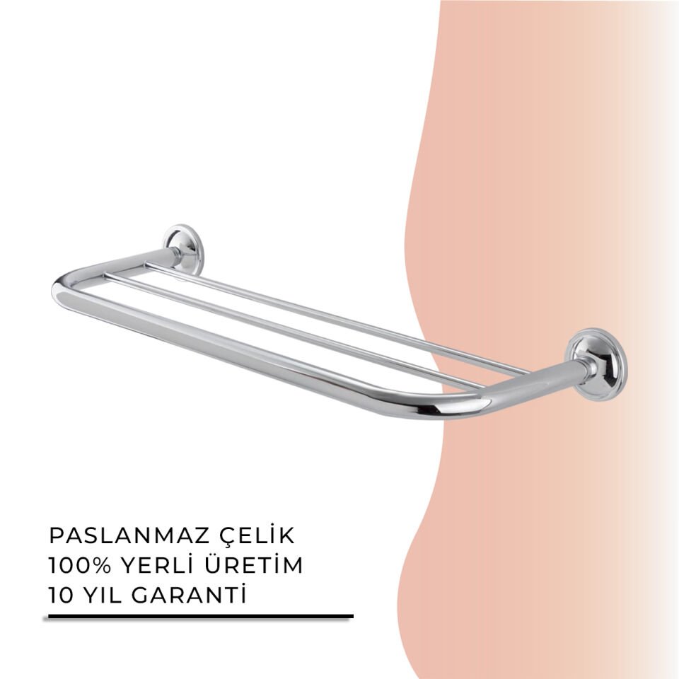 İGK YAPI - Çelik Banyo Bella Üçlü Uzun Havluluk 50cm (30-013)