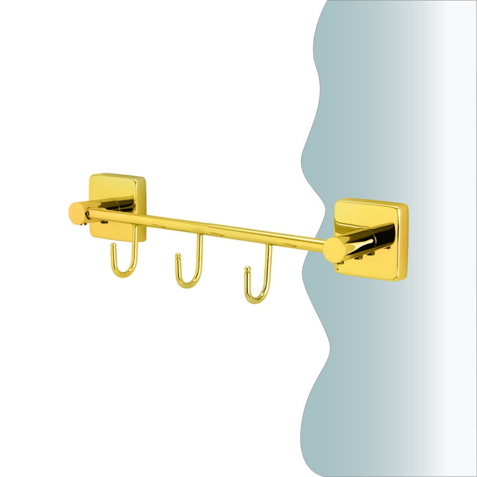 İGK YAPI - Çelik Banyo Vizyon Gold Üçlü Askılık (VZ10-030.1)