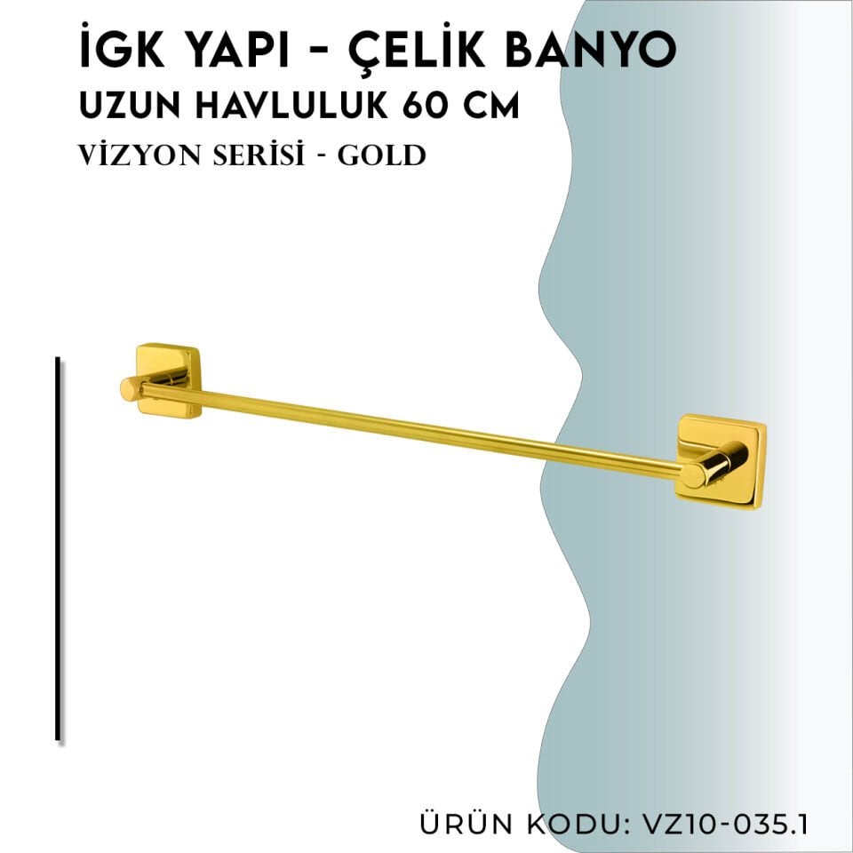 İGK YAPI - Çelik Banyo Vizyon Gold Uzun Havluluk 60cm (VZ10-035.1)