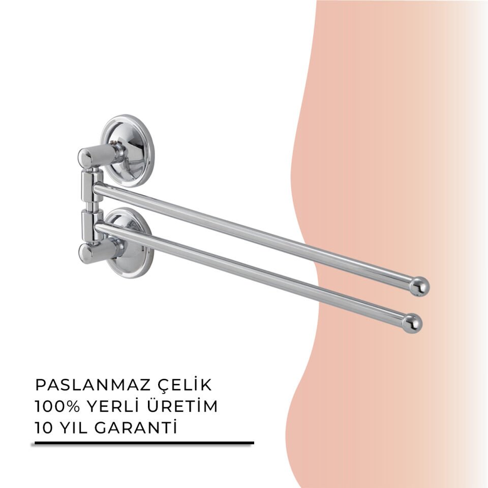 İGK YAPI - Çelik Banyo Bella Mimoza İkili Döner Havluluk  (30-021)