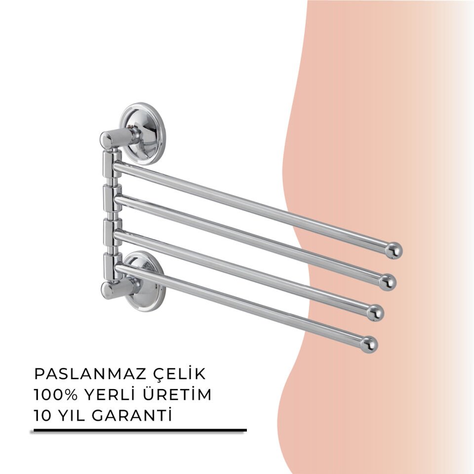 İGK YAPI - Çelik Banyo Bella Mimoza Dörtlü Döner Havluluk  (30-023)