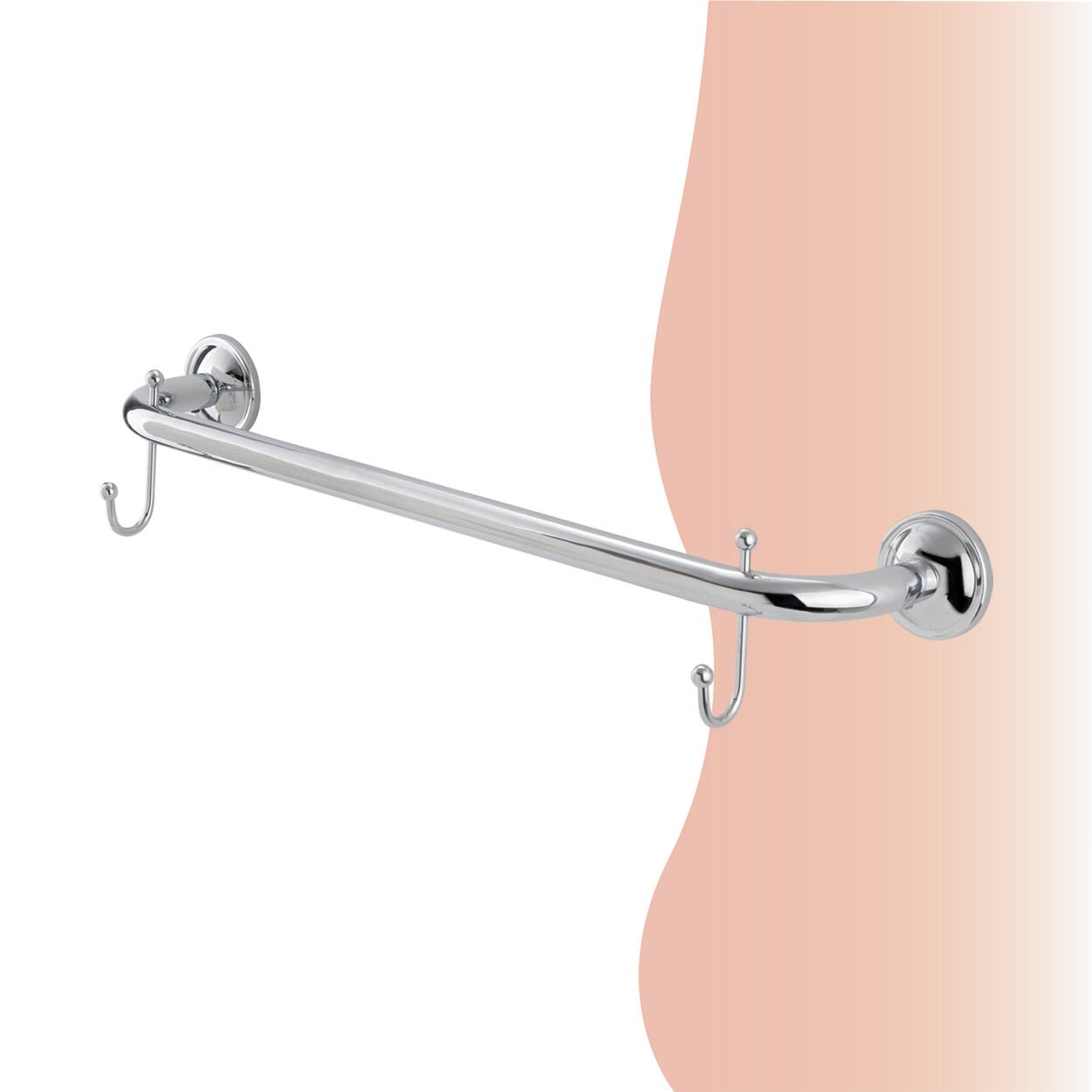 İGK YAPI - Çelik Banyo Bella Uzun Havluluk Çift Kancalı 60cm (30-089)
