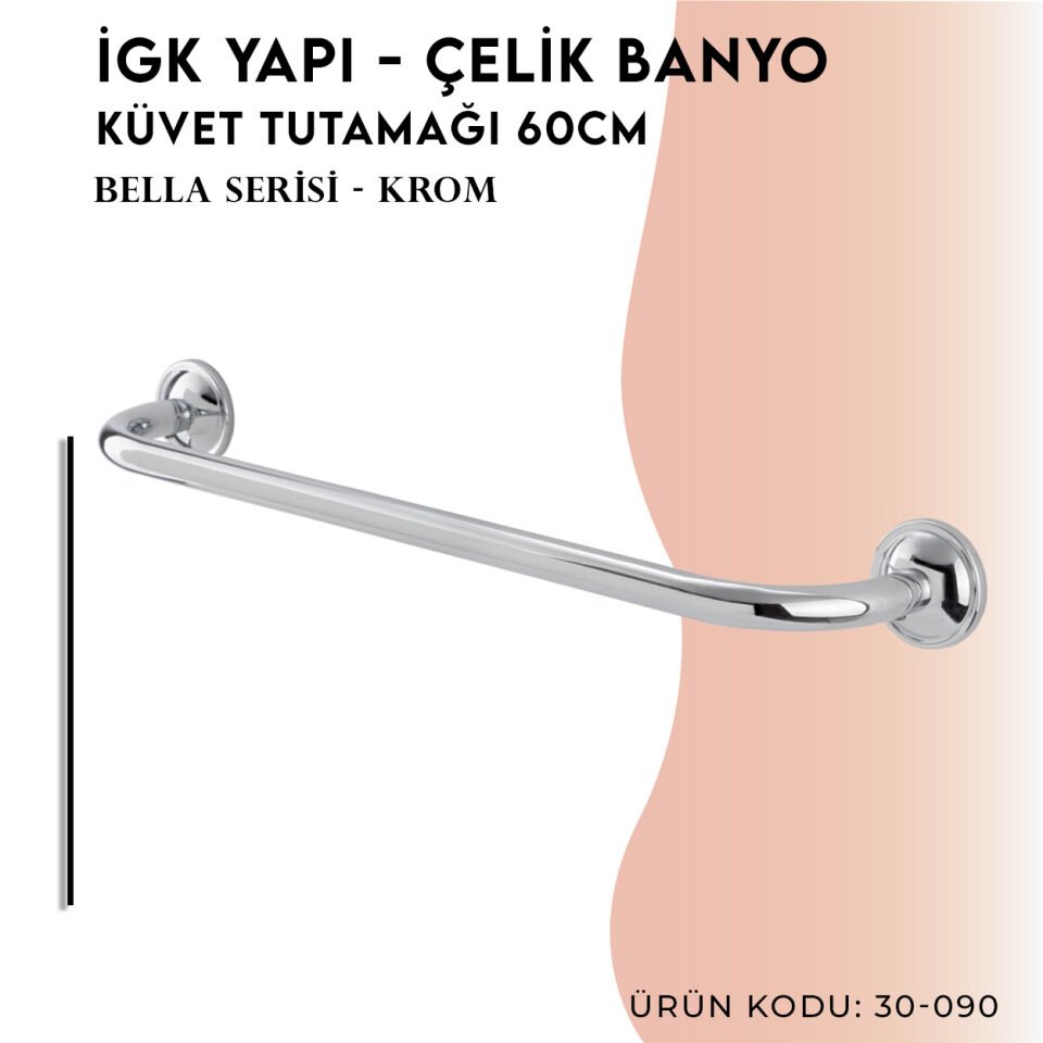 İGK YAPI - Çelik Banyo Bella Küvet Tutamağı 60cm (30-090)