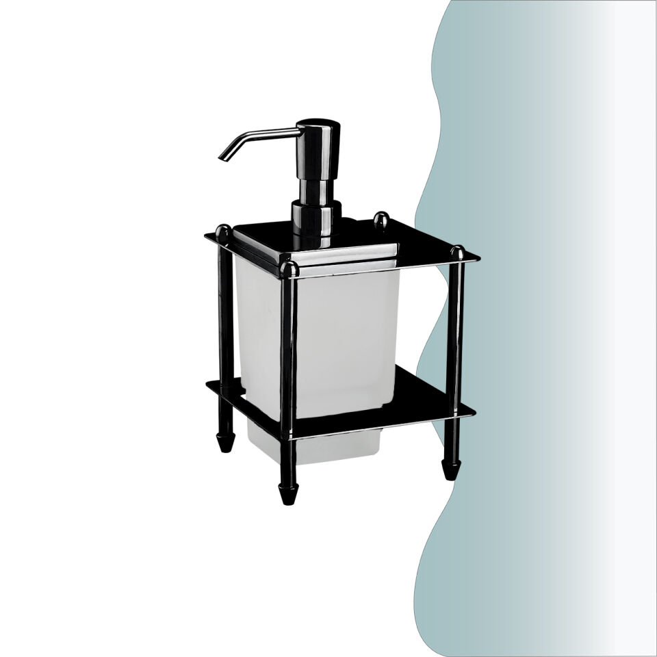 İGK YAPI - Çelik Banyo Vizyon Mat Siyah Set Üstü Sıvı Sabunluk (VZ10-020.4)