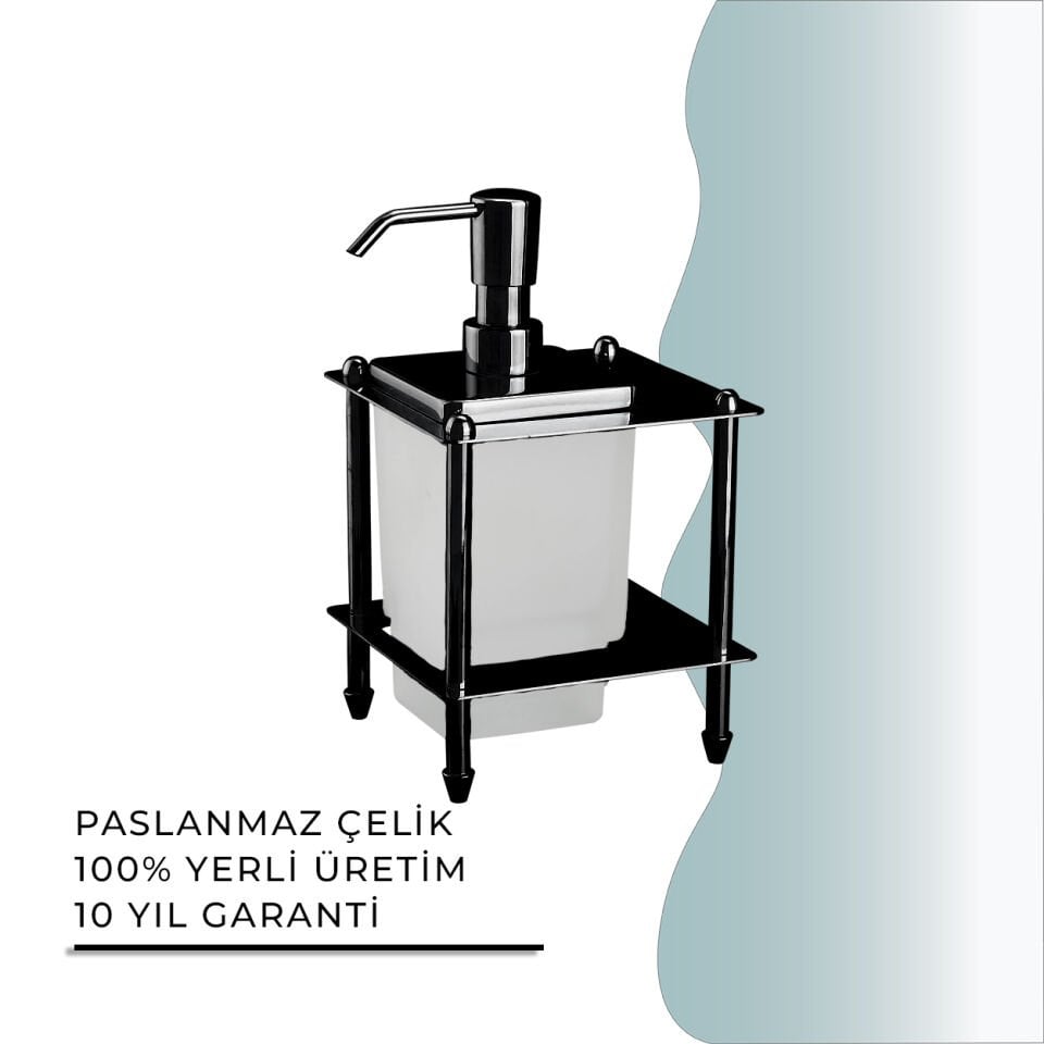 İGK YAPI - Çelik Banyo Vizyon Mat Siyah Set Üstü Sıvı Sabunluk (VZ10-020.4)
