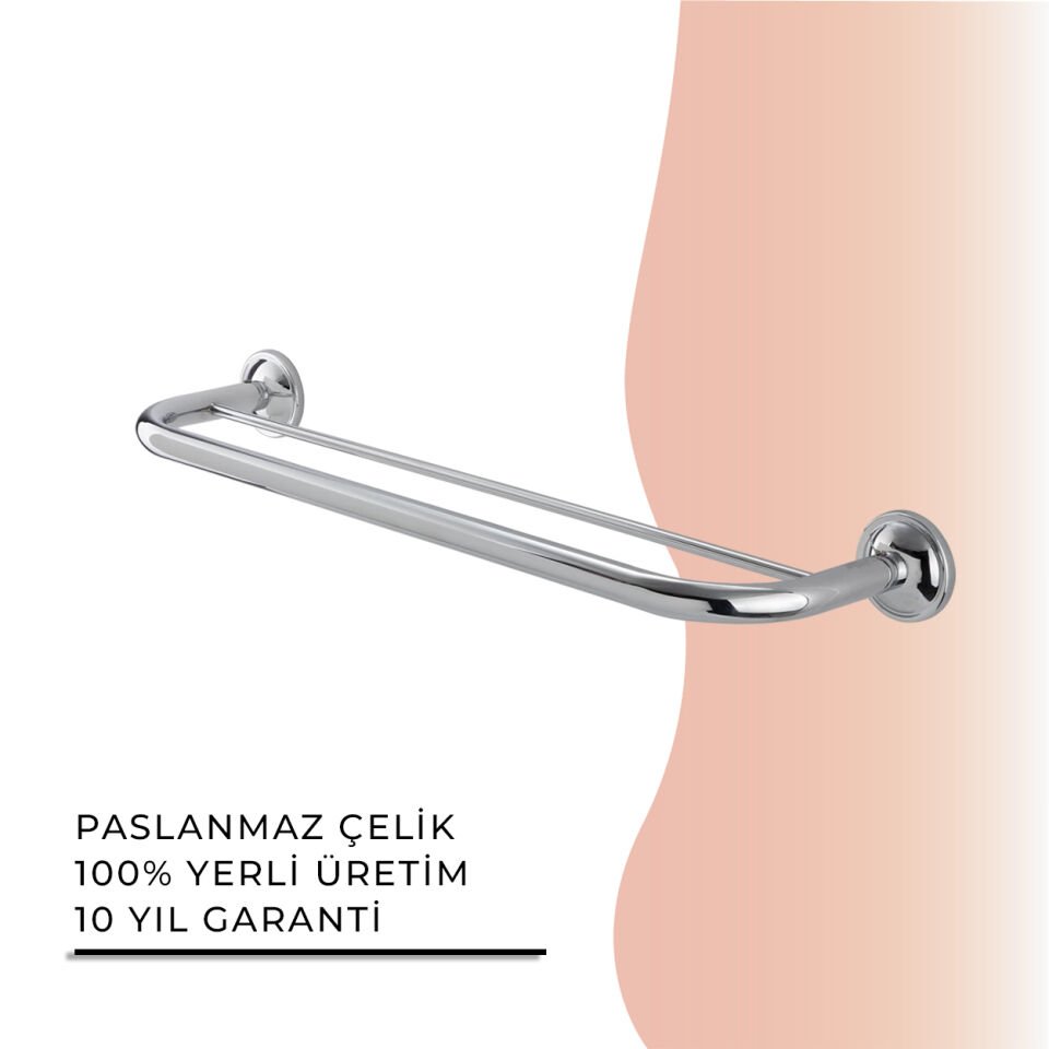 İGK YAPI - Çelik Banyo Bella İkili Uzun Havluluk 60cm (30-091)