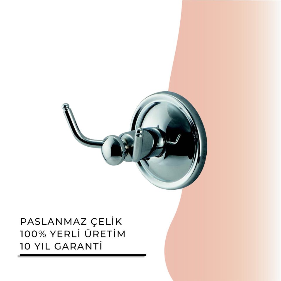 İGK YAPI - Çelik Banyo Bella Çatal Bornozluk (40-006)