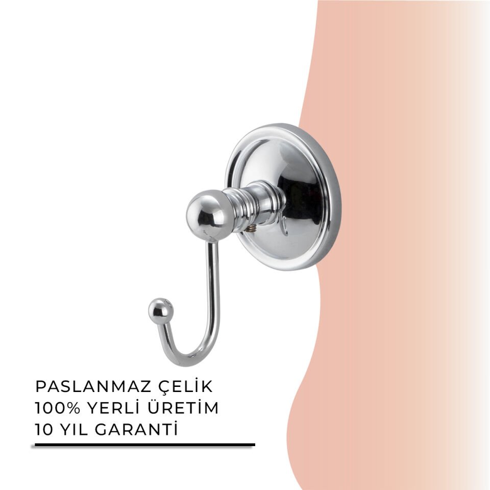 İGK YAPI - Çelik Banyo Bella Klasik Tekli Askılık (40-007)