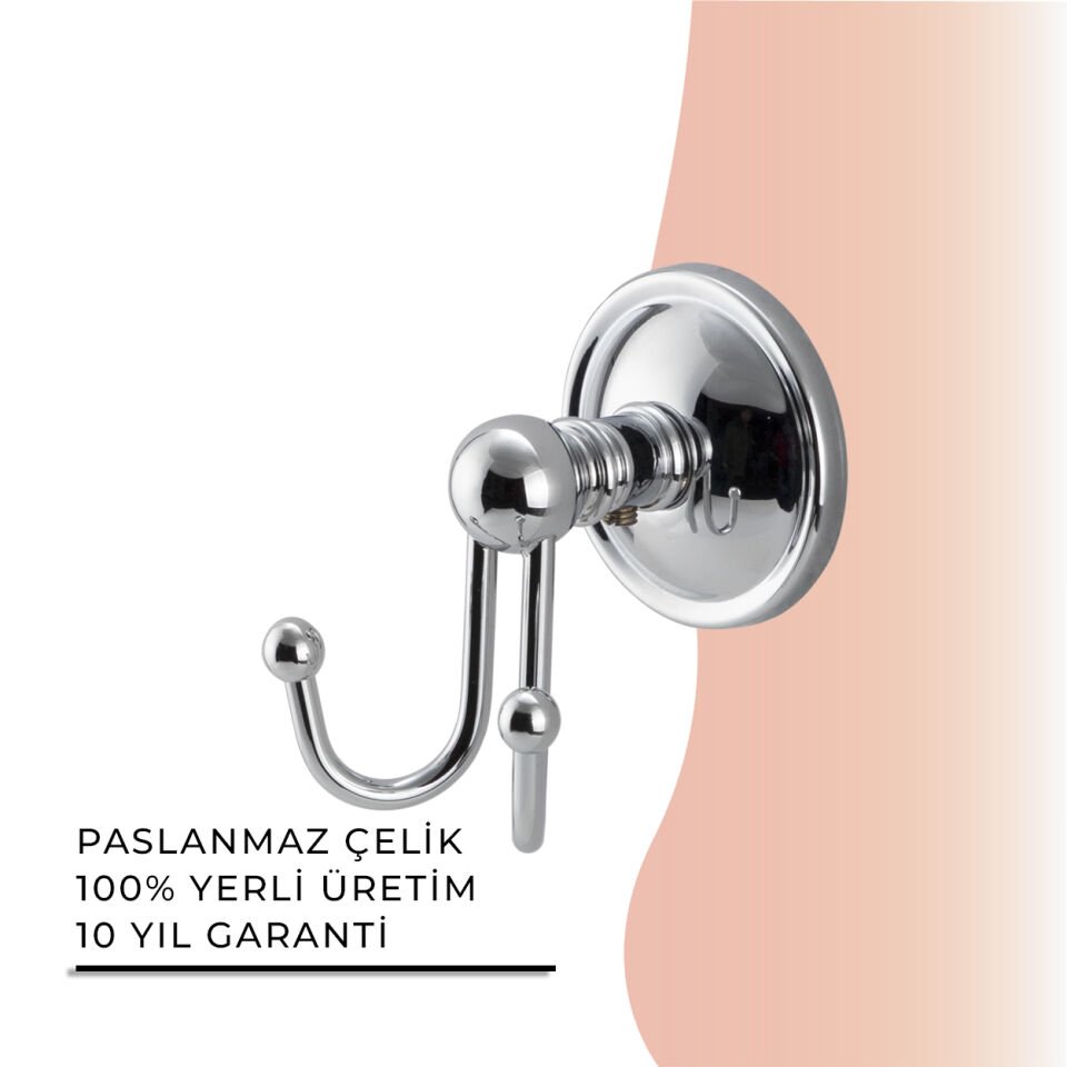 İGK YAPI - Çelik Banyo Bella Klasik İkili Askılık (40-008)